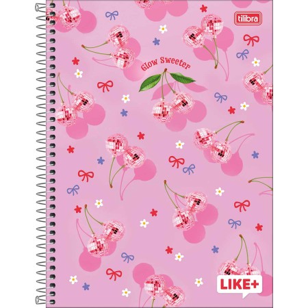 Foto ilustrativa Caderno Espiral Capa Dura Universitário 12 Matérias Like+ Feminino 240 Folhas