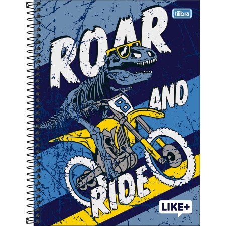 Foto ilustrativa Caderno Espiral Capa Dura Universitário 12 Matérias Like+ Masculino 240 Folhas