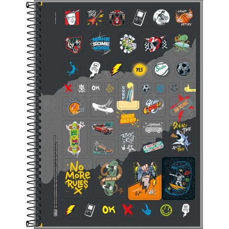 Foto ilustrativa Caderno Espiral Capa Dura Universitário 12 Matérias Like+ Masculino 240 Folhas