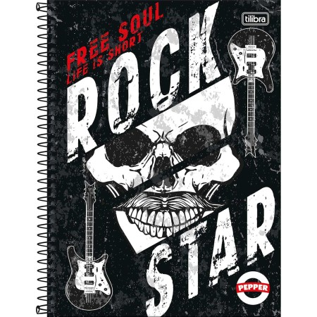 Foto ilustrativa Caderno Espiral Capa Dura Universitário 12 Matérias Pepper Masculino 192 Folhas