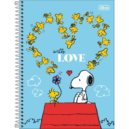 Foto ilustrativa Caderno Espiral Capa Dura Universitário 12 Matérias Snoopy 192 Folhas