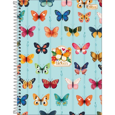 Foto ilustrativa Caderno Espiral Capa Dura Universitário 15 Matérias Bloom 240 Folhas