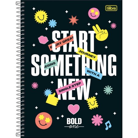 Foto ilustrativa Caderno Espiral Capa Dura Universitário 15 Matérias Bold One Feminino 240 Folhas