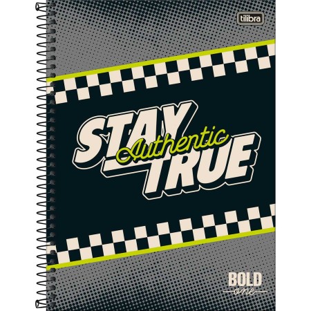 Foto ilustrativa Caderno Espiral Capa Dura Universitário 15 Matérias Bold One Masculino 240 Folhas