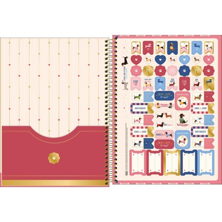 Foto ilustrativa Caderno Espiral Capa Dura Universitário 15 Matérias Brownie 240 Folhas