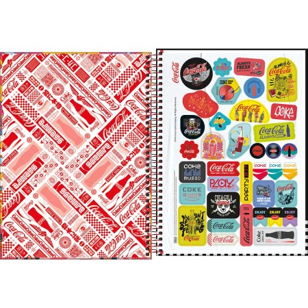 Foto ilustrativa Caderno Espiral Capa Dura Universitário 15 Matérias Coca-Cola 240 Folhas
