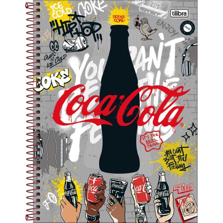 Foto ilustrativa Caderno Espiral Capa Dura Universitário 15 Matérias Coca-Cola 240 Folhas