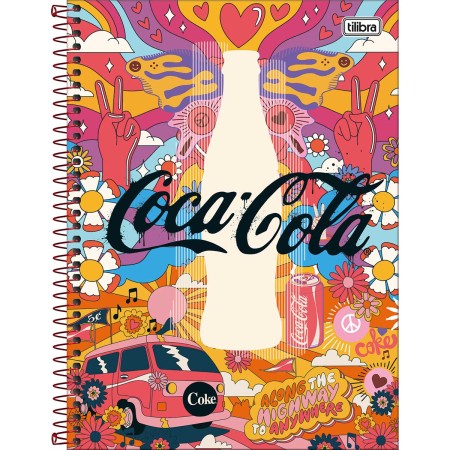 Foto ilustrativa Caderno Espiral Capa Dura Universitário 15 Matérias Coca-Cola 240 Folhas