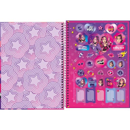 Foto ilustrativa Caderno Espiral Capa Dura Universitário 15 Matérias Emilly Vick 240 Folhas