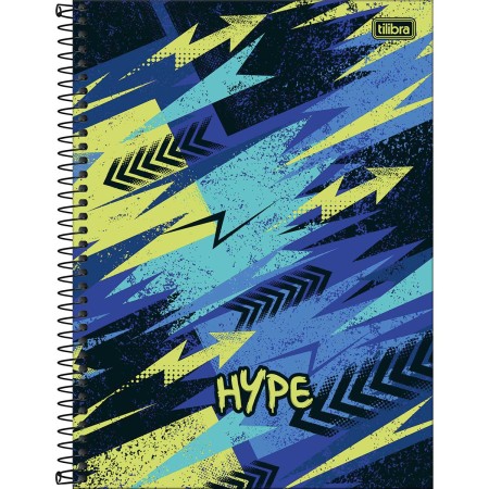 Foto ilustrativa Caderno Espiral Capa Dura Universitário 15 Matérias Hype 240 Folhas