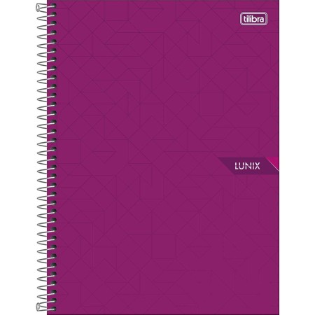 Foto ilustrativa Caderno Espiral Capa Dura Universitário 15 Matérias Lunix 240 Folhas