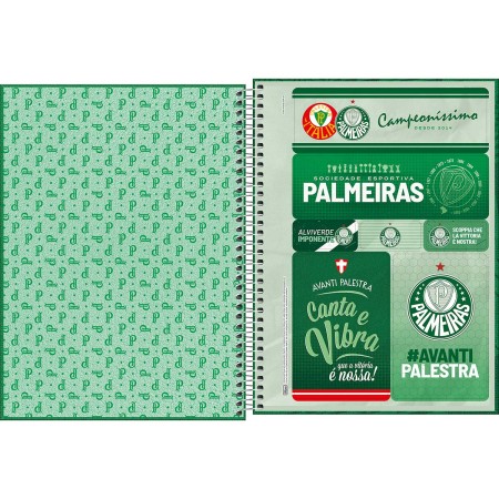 Foto ilustrativa Caderno Espiral Capa Dura Universitário 15 Matérias Palmeiras 240 Folhas