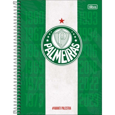 Foto ilustrativa Caderno Espiral Capa Dura Universitário 15 Matérias Palmeiras 240 Folhas