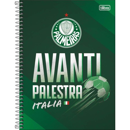 Foto ilustrativa Caderno Espiral Capa Dura Universitário 15 Matérias Palmeiras 240 Folhas