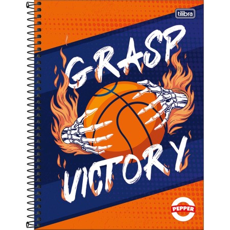 Foto ilustrativa Caderno Espiral Capa Dura Universitário 15 Matérias Pepper Masculino 240 Folhas