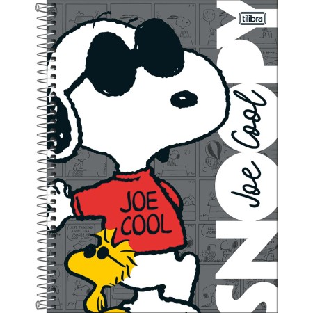 Foto ilustrativa Caderno Espiral Capa Dura Universitário 15 Matérias Snoopy 240 Folhas