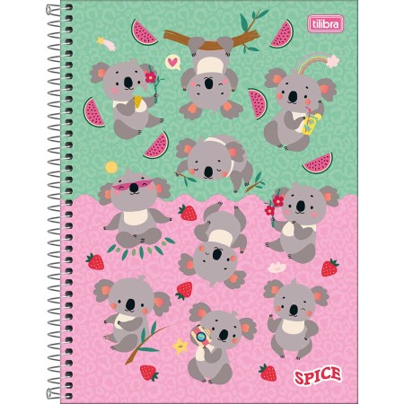 Foto ilustrativa Caderno Espiral Capa Dura Universitário 15 Matérias Spice Feminino 240 Folhas 