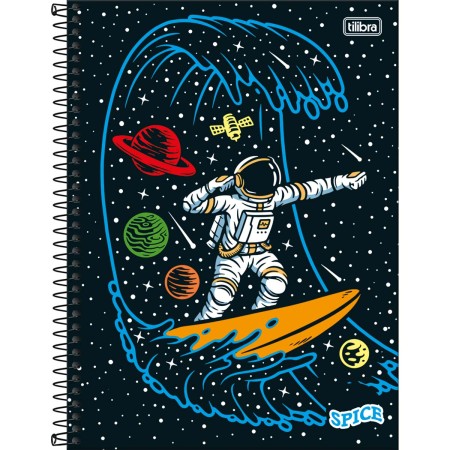 Foto ilustrativa Caderno Espiral Capa Dura Universitário 15 Matérias Spice Masculino 240 Folhas