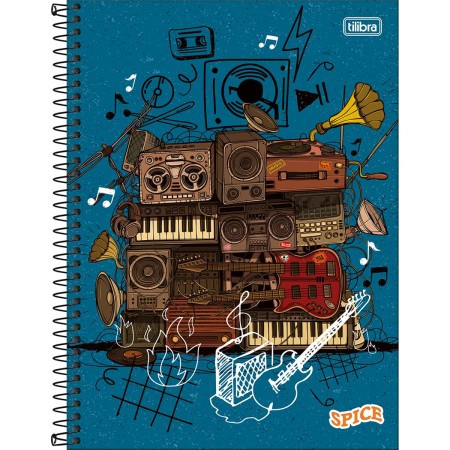 Foto ilustrativa Caderno Espiral Capa Dura Universitário 15 Matérias Spice Masculino 240 Folhas