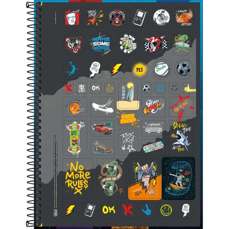 Foto ilustrativa Caderno Espiral Capa Dura Universitário 15 Matérias X-Racing 240 Folhas