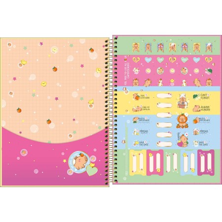 Foto ilustrativa Caderno Espiral Capa Dura Universitário 16 Matérias Capyclub 256 Folhas