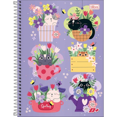 Foto ilustrativa Caderno Espiral Capa Dura Universitário 16 Matérias D+ Feminino 320 Folhas