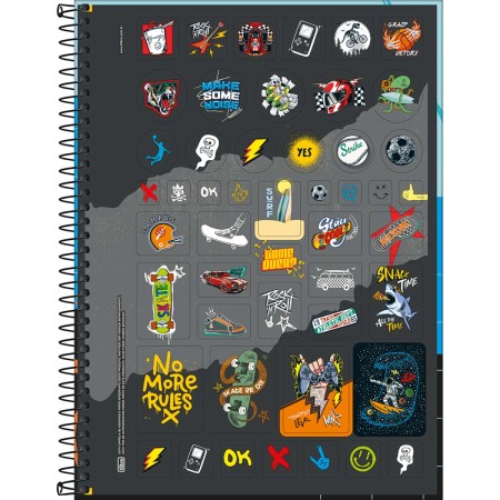Foto ilustrativa Caderno Espiral Capa Dura Universitário 16 Matérias Flip+ Masculino 320 Folhas
