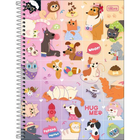 Foto ilustrativa Caderno Espiral Capa Dura Universitário 16 Matérias Hug Me 256 Folhas