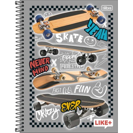 Foto ilustrativa Caderno Espiral Capa Dura Universitário 16 Matérias Like+ Masculino 320 Folhas