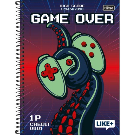 Foto ilustrativa Caderno Espiral Capa Dura Universitário 16 Matérias Like+ Masculino 320 Folhas