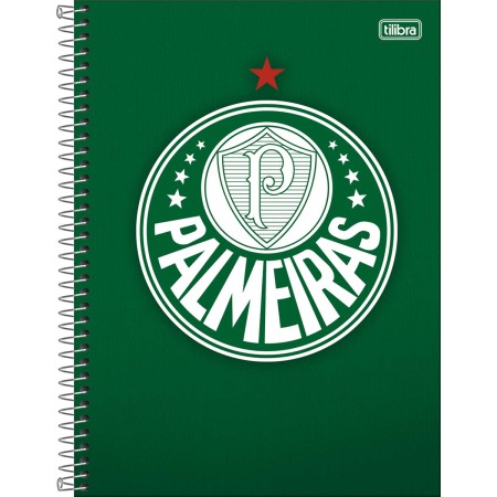 Foto ilustrativa Caderno Espiral Capa Dura Universitário 16 Matérias Palmeiras 256 Folhas