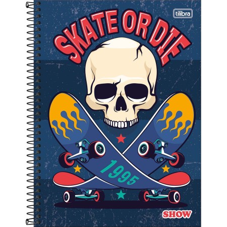 Foto ilustrativa Caderno Espiral Capa Dura Universitário 16 Matérias Show Masculino 256 Folhas