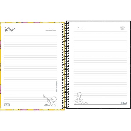 Foto ilustrativa Caderno Espiral Capa Dura Universitário 16 Matérias Simpsons 256 Folhas