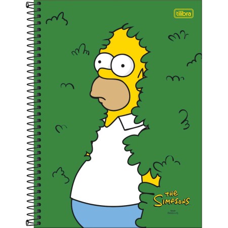 Foto ilustrativa Caderno Espiral Capa Dura Universitário 16 Matérias Simpsons 256 Folhas