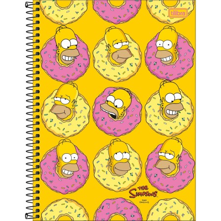 Foto ilustrativa Caderno Espiral Capa Dura Universitário 16 Matérias Simpsons 256 Folhas