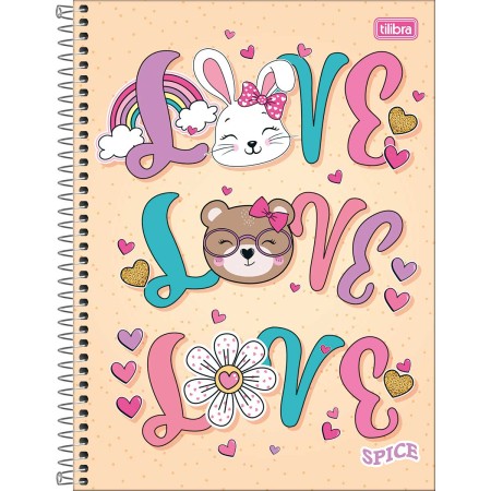 Foto ilustrativa Caderno Espiral Capa Dura Universitário 16 Matérias Spice Feminino 256 Folhas 