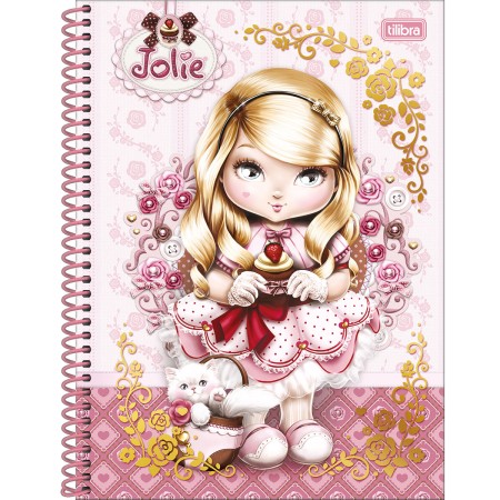 Foto ilustrativa Caderno Espiral Capa Dura Universitário 2 em 1 1 Matéria Jolie 80 Folhas