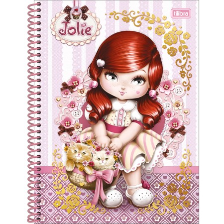 Foto ilustrativa Caderno Espiral Capa Dura Universitário 2 em 1 1 Matéria Jolie 80 Folhas
