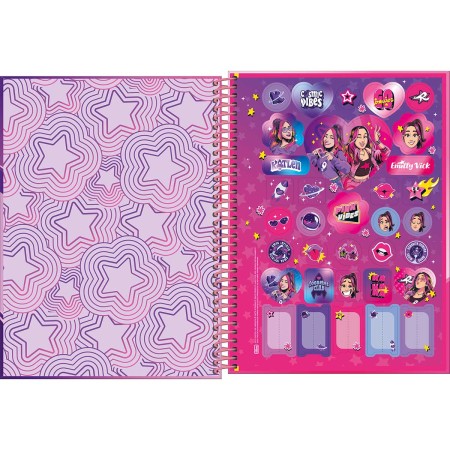 Foto ilustrativa Caderno Espiral Capa Dura Universitário 2 em 1 Emilly Vick 160 Folhas