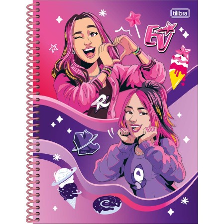 Foto ilustrativa Caderno Espiral Capa Dura Universitário 2 em 1 Emilly Vick 80 Folhas