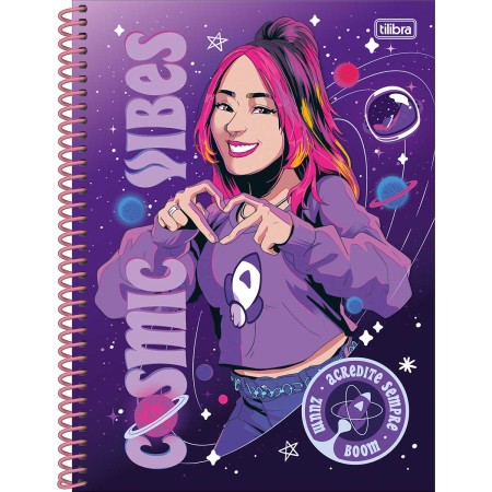 Foto ilustrativa Caderno Espiral Capa Dura Universitário 2 em 1 Emilly Vick 80 Folhas