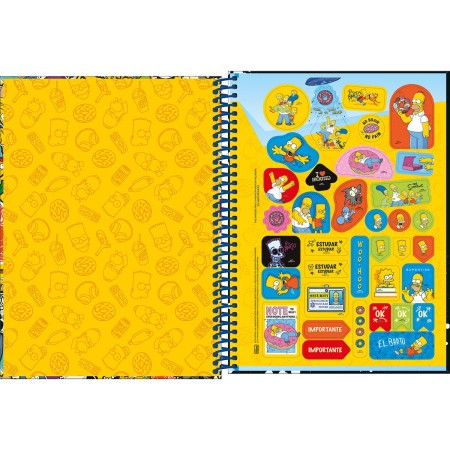 Foto ilustrativa Caderno Espiral Capa Dura Universitário 2 em 1 Simpsons 160 Folhas