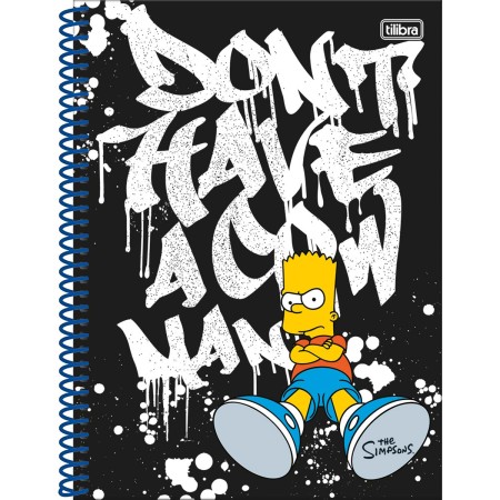 Foto ilustrativa Caderno Espiral Capa Dura Universitário 2 em 1 Simpsons 160 Folhas