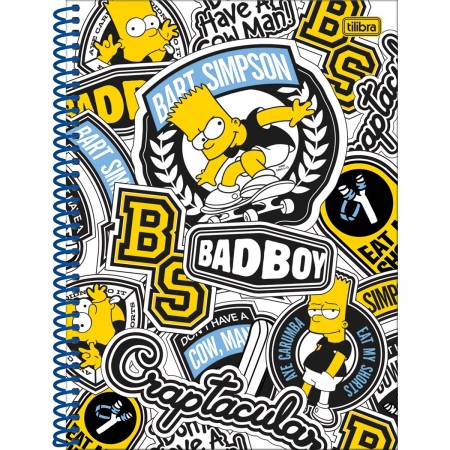 Foto ilustrativa Caderno Espiral Capa Dura Universitário 2 em 1 Simpsons 80 Folhas