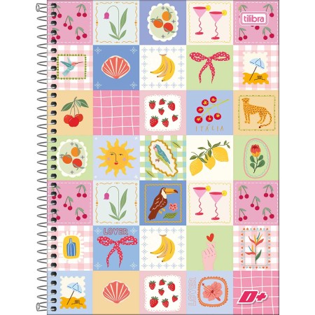 Foto ilustrativa Caderno Espiral Capa Dura Universitário 20 Matérias D+ Feminino 400 Folhas