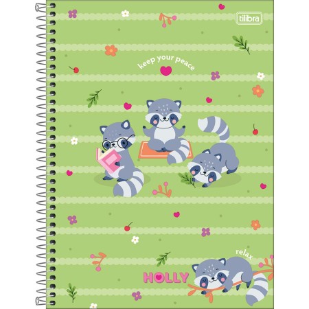 Foto ilustrativa Caderno Espiral Capa Dura Universitário 20 Matérias Holly 320 Folhas