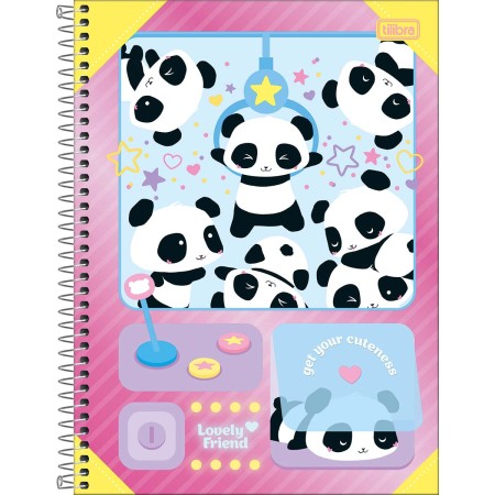 Foto ilustrativa Caderno Espiral Capa Dura Universitário 20 Matérias Lovely Friend 320 Folhas