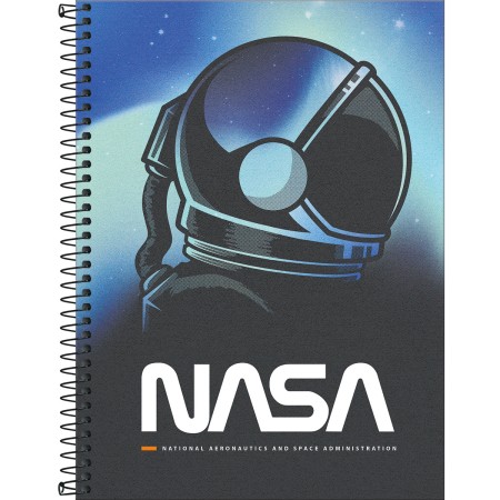 Foto ilustrativa Caderno Espiral Capa Dura Universitário 20 Matérias Nasa 320 Folhas