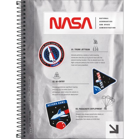 Foto ilustrativa Caderno Espiral Capa Dura Universitário 20 Matérias Nasa 320 Folhas