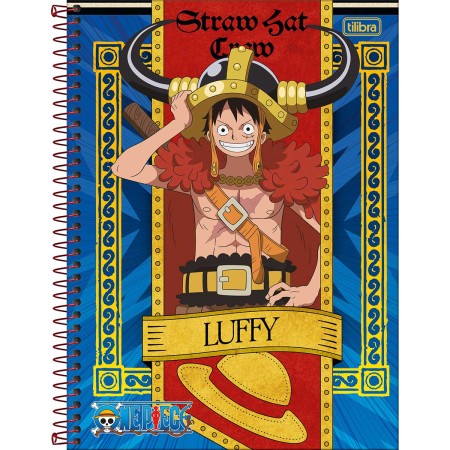 Foto ilustrativa Caderno Espiral Capa Dura Universitário 20 Matérias One Piece 320 Folhas